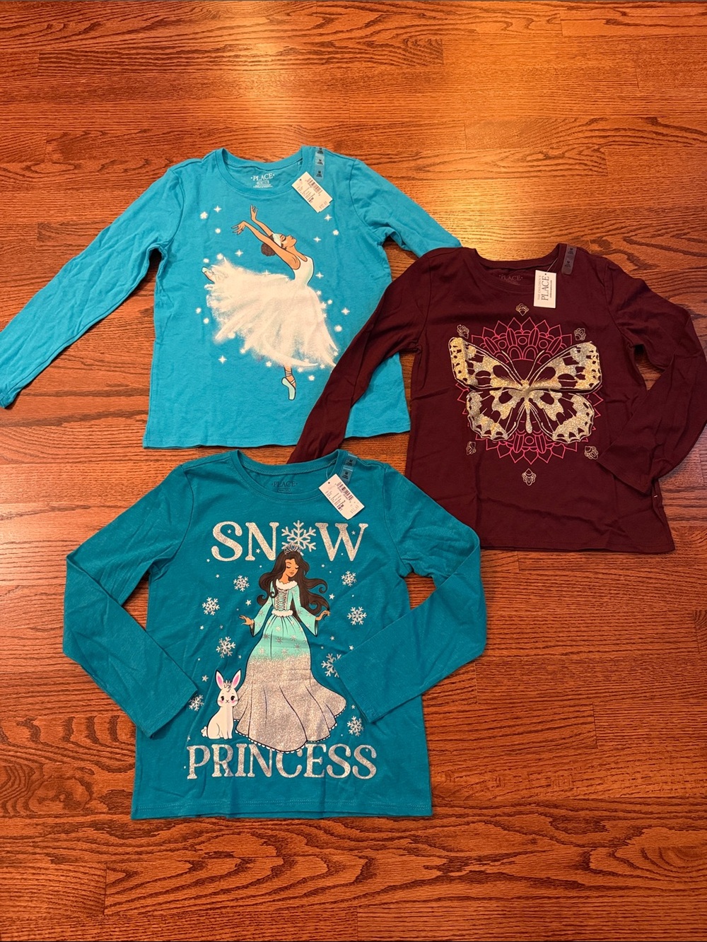 The Children's Place Long Sleeve Tops M medium size 7/8 NWT new Set of 3
